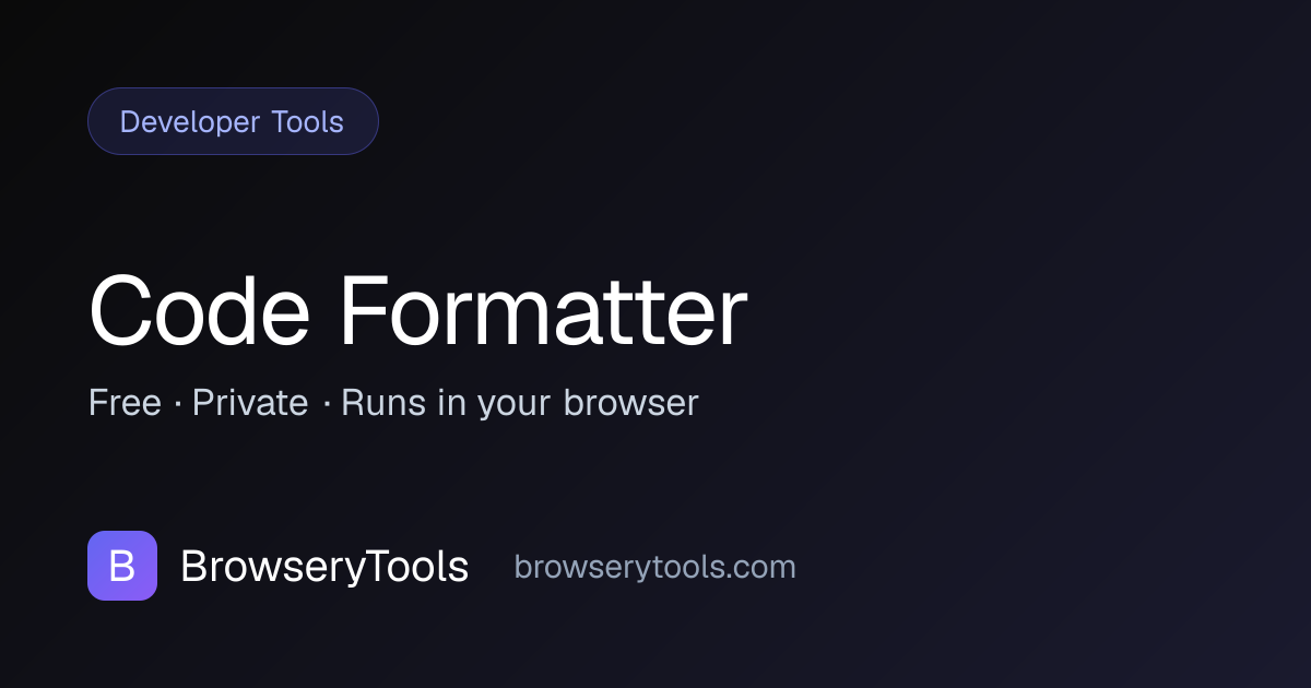 Code Formatter - 100% Free Text & Language Tools Tool | No Ads, No ...