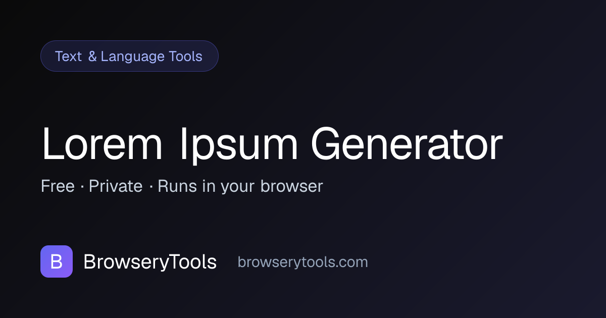 Lorem Ipsum Generator - 100% Free Text & Language Tools Tool | No Ads ...